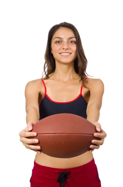 Concepto de mujer en el deporte aislado en blanco — Foto de Stock