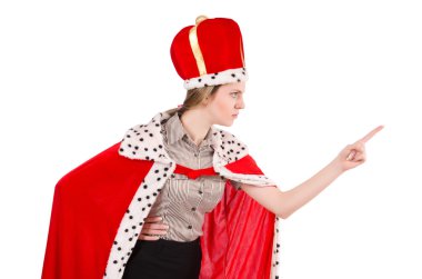 Beyaz izole taç giyen Businesslady