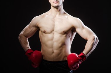 Boks konseptinde kaslı bir adam