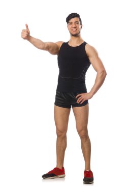 kaslı adam üzerinde beyaz izole