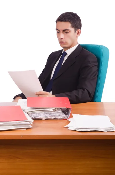 Busy businessman under work stress — Stock Photo, Image