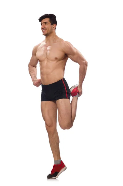 Hombre muscular aislado sobre el fondo blanco —  Fotos de Stock