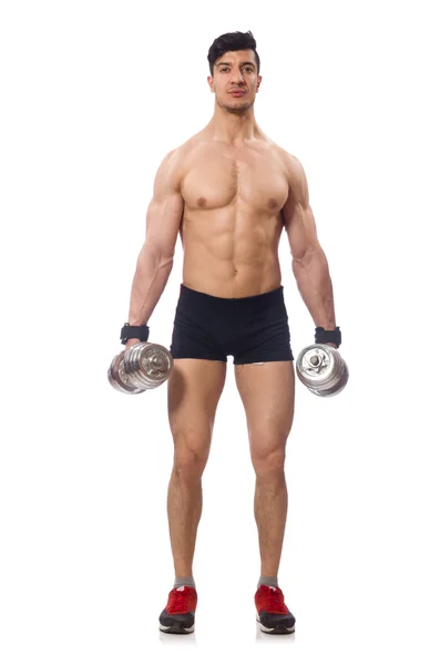 Muscular man isolated on the white background — Stock Photo, Image