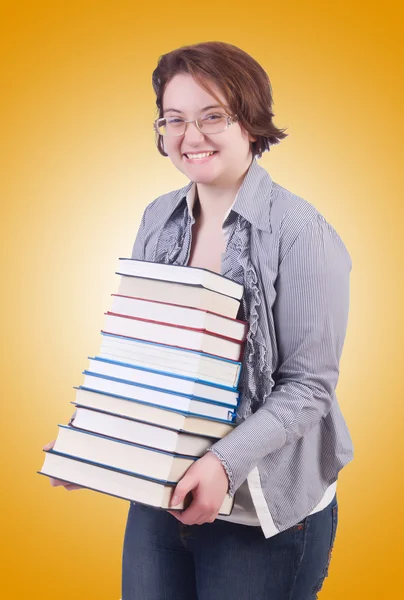 Studente ragazza con libri — Foto Stock