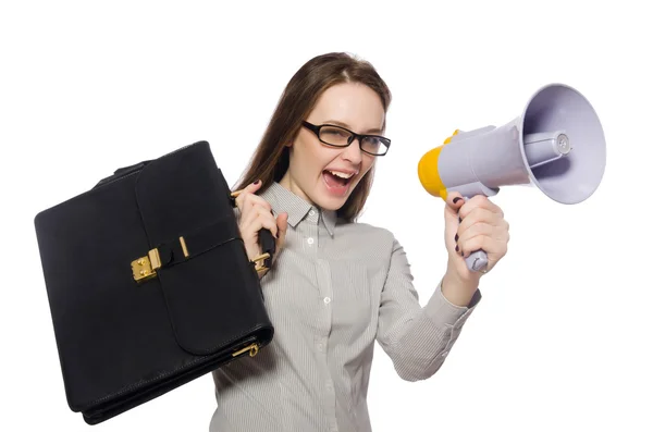 Woman in business concept isolated on white — Stock Photo, Image