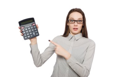 İş kadını kavramı beyazda izole edilmiş