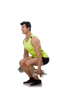 kas yırtık vücut geliştirmeci dumbbells ile