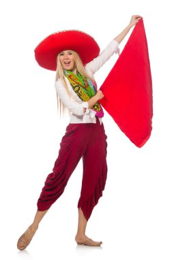 Beyaz tenli bir kadın.