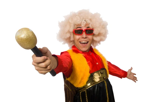 Grappige clown in leuk concept geïsoleerd op wit — Stockfoto