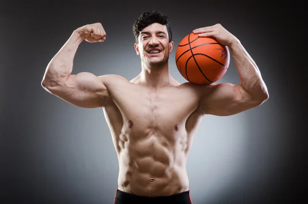 Baloncesto muscular en el concepto deportivo — Foto de Stock