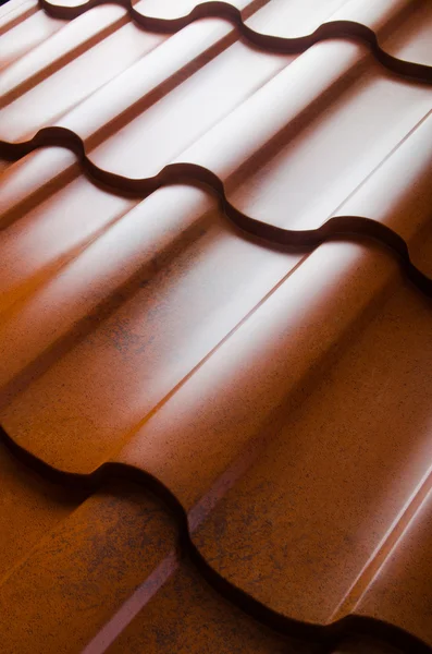 Close up of metal roof tile — Stock Photo, Image