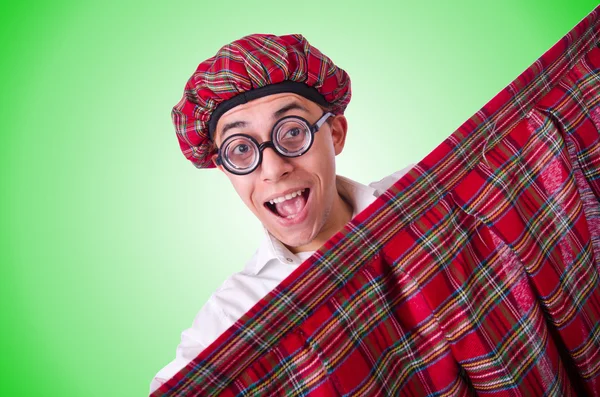 Funny scotsman isolated on the green — Stock Photo, Image