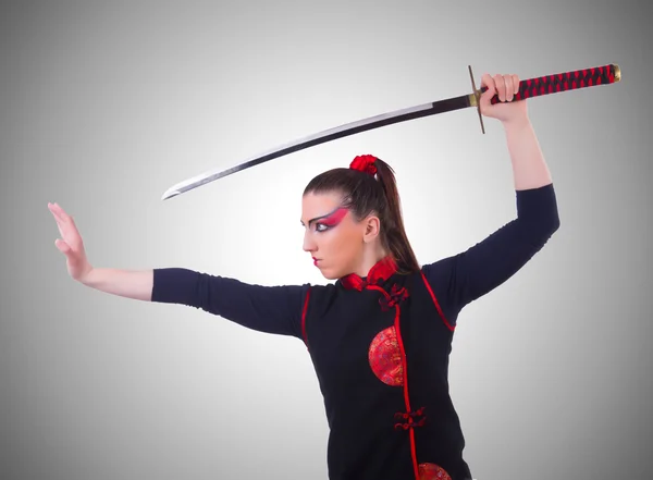 Woman in japanese martial art concept — Stock Photo, Image