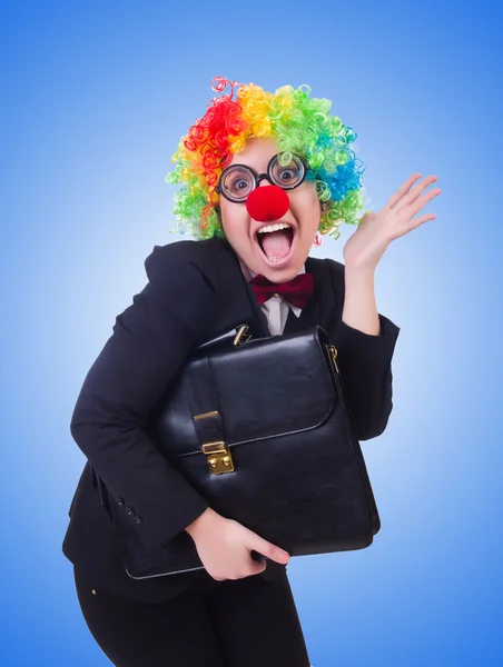 Donna clown donna d'affari — Foto Stock