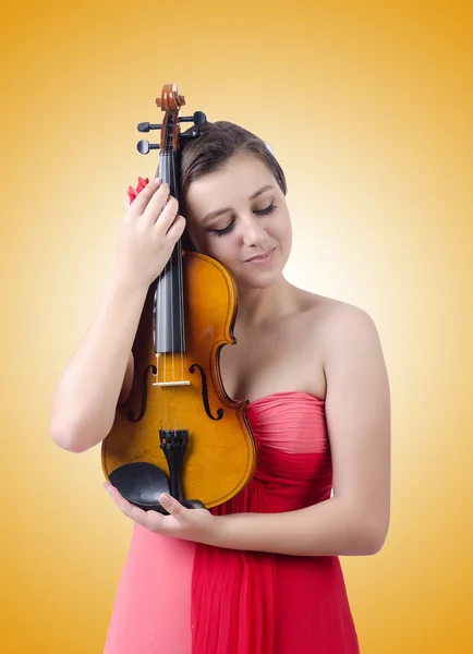 Young girl with violin — Stock Photo, Image