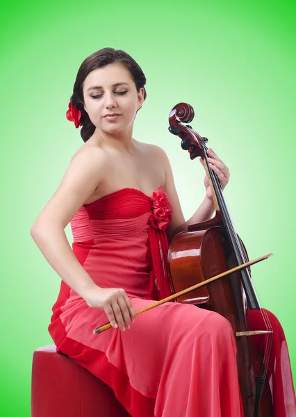 Chica joven con violín — Foto de Stock