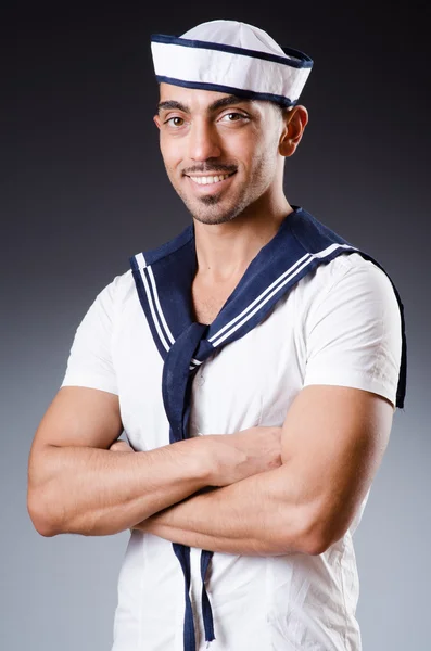 Funny sailor with cap and shirt — Stock Photo, Image