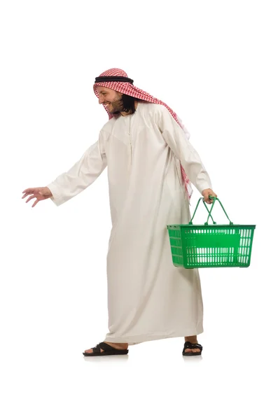 Arabe faire du shopping isolé sur blanc — Photo