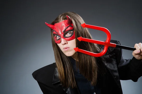 Diabo engraçado no conceito de Halloween — Fotografia de Stock