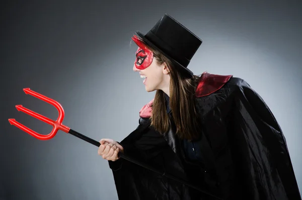 Diabo engraçado no conceito de Halloween — Fotografia de Stock