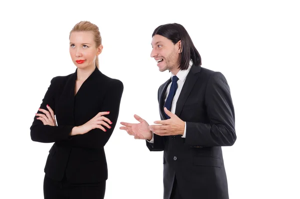 Biznesmen i kobieta na białym tle — Zdjęcie stockowe