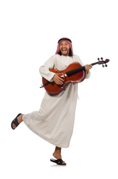 Hombre árabe tocando instrumento musical — Foto de Stock