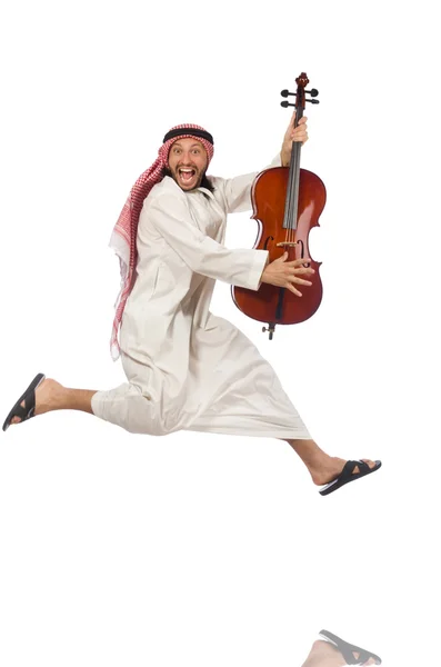 Hombre árabe tocando instrumento musical — Foto de Stock