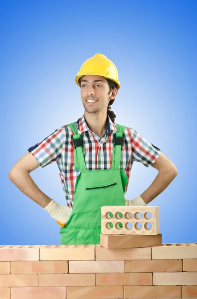 Builder with hard hat — Stock Photo, Image