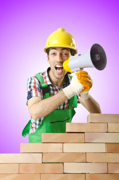 Builder with hard hat — Stock Photo, Image