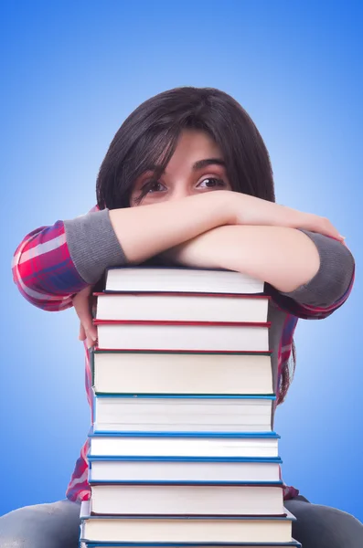 Chica estudiante con libros — Foto de Stock