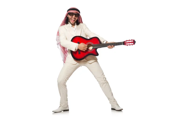 アラブ人男とともにギターオンホワイト — ストック写真