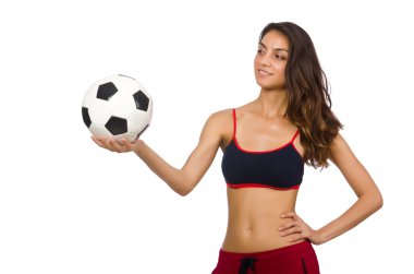 Spor konsepti olan beyaz bir kadın