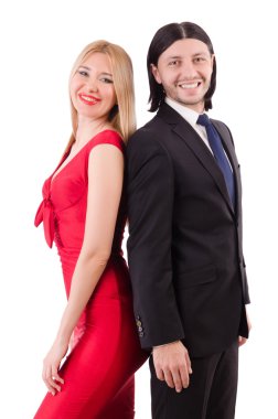 Beyaz arka plan üzerinde izole çift