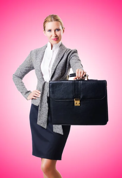 Attractive businesswoman isolated on pink — Stock Photo, Image