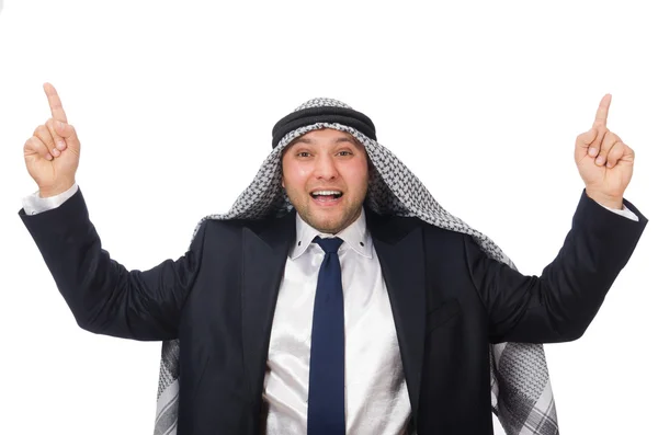 Concept with arab man isolated on white — Stock Photo, Image