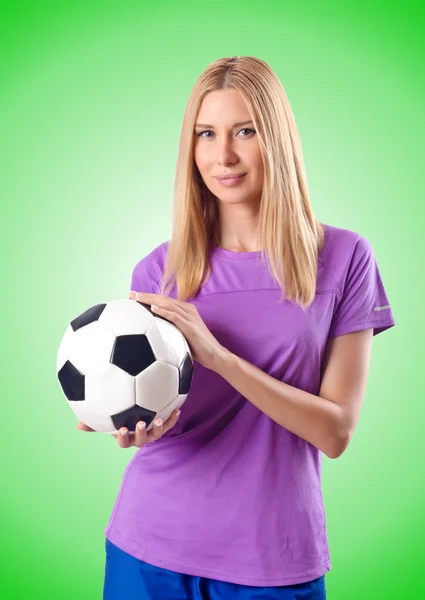 Žena hrající fotbal — Stock fotografie