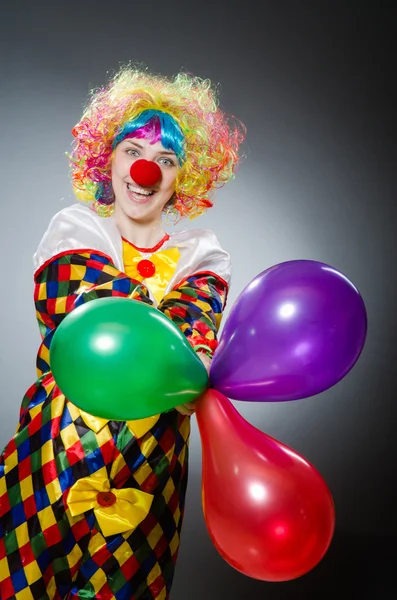 Rolig clown i komiskt koncept — Stockfoto