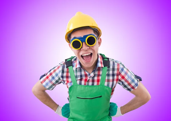 Funny trabajador de la construcción — Foto de Stock