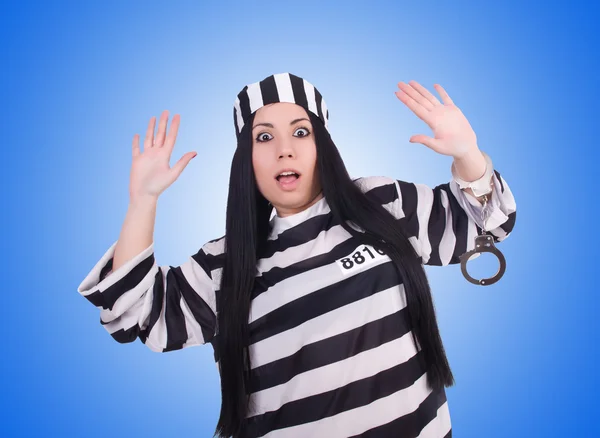 Prisoner in striped uniform — Stock Photo, Image