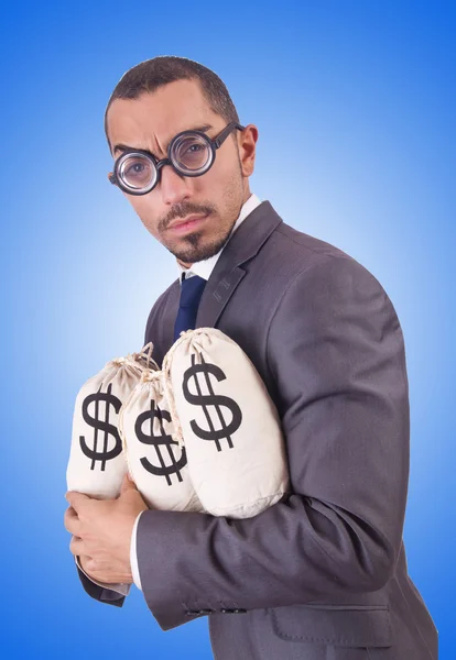 Man met geld zakken — Stockfoto