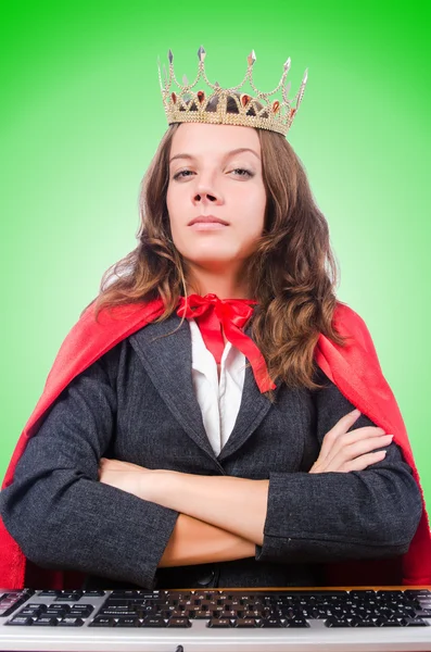 Office queen isolated on the green — Stock Photo, Image
