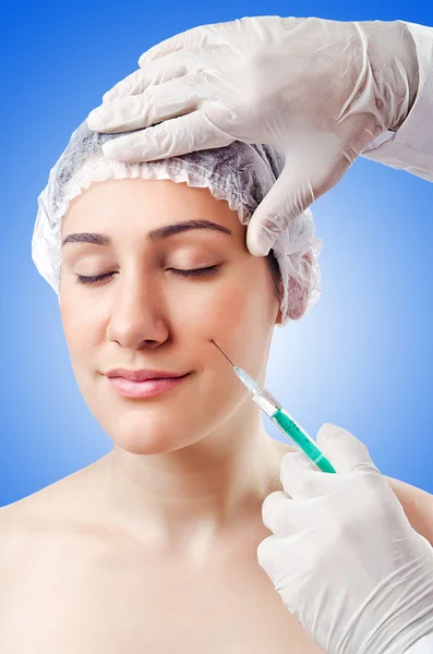 Woman under the plastic surgery — Stock Photo, Image