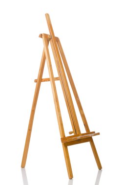 Beyaz arkaplanda Easel izole