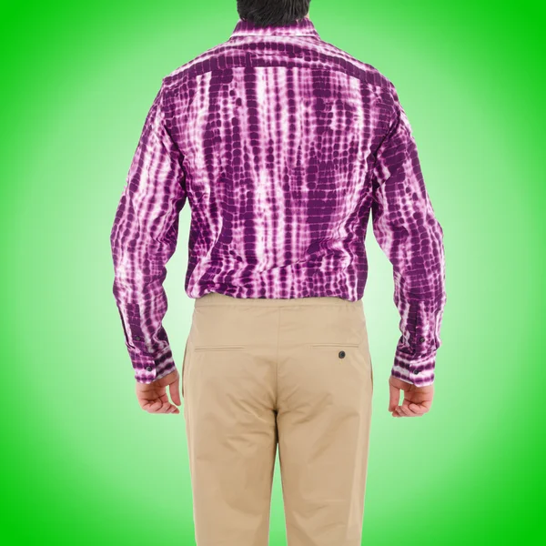 Male shirt isolated on green — Stock Photo, Image