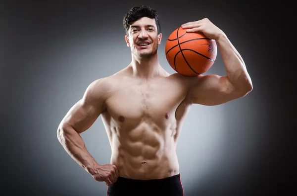 Baloncesto muscular en el concepto deportivo — Foto de Stock