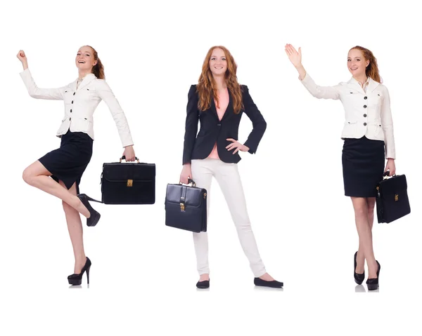 Set of photos with business woman — Stock Photo, Image