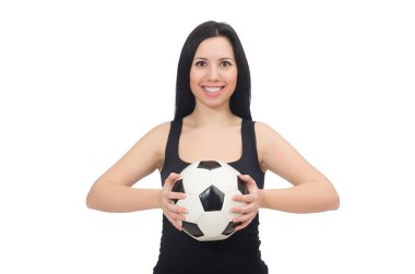 Futbol beyaz izole kadın