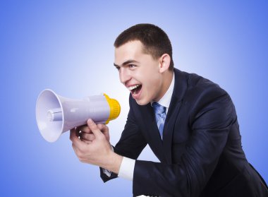 Adam mavi izole hoparlör ile