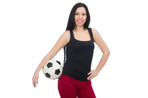 여자 축구 흰색 절연 — 스톡 사진