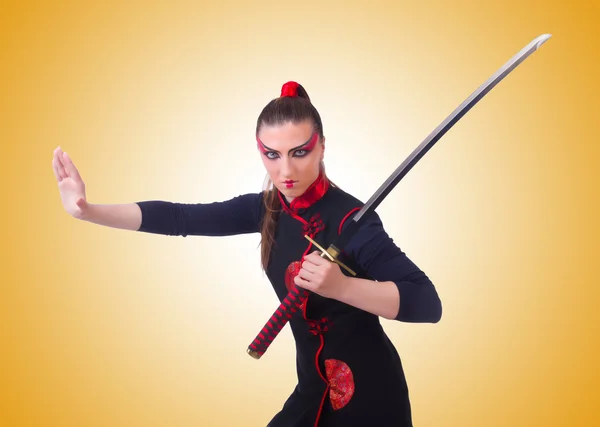 日本の武道の概念の女性 — ストック写真